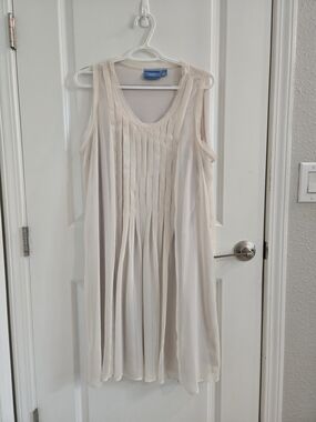 Simply Vera Vera Wang Cream Pleated Midi Dress Size XL